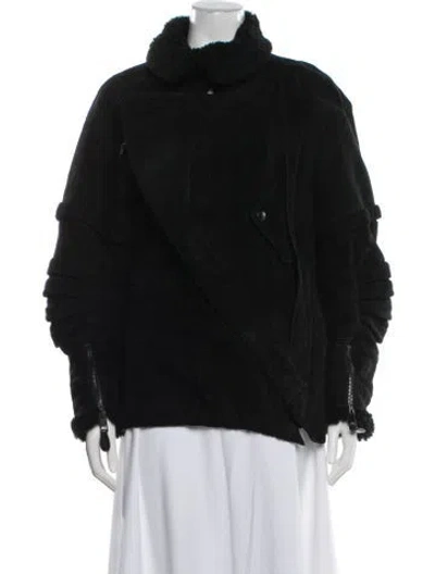 Pre-owned Balenciaga Vintage 2010 Fur Jacket In Black
