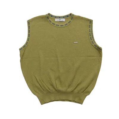Pre-owned Balenciaga Vintage 90's  Monogram Distressed Knit Vest In Green
