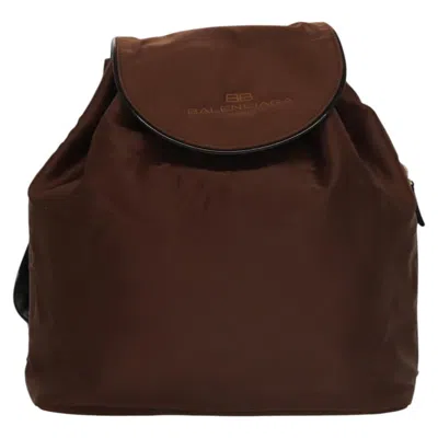 Pre-owned Balenciaga Vintage Backpack Nylon Brown Nylon Backpack Bag ()