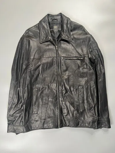 Pre-owned Balenciaga Vintage  Leather Blouson In Black