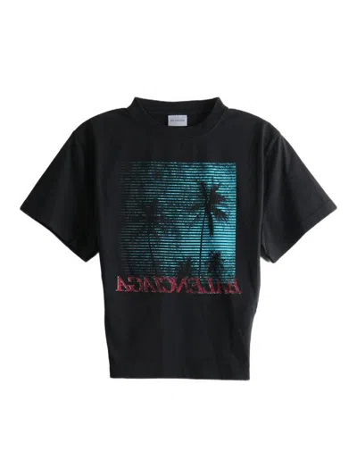 Balenciaga Vintage Holiday Cropped T-shirt In Black