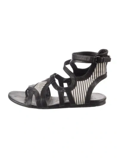 Pre-owned Balenciaga Vintage Leather Gladiator Sandals In Black