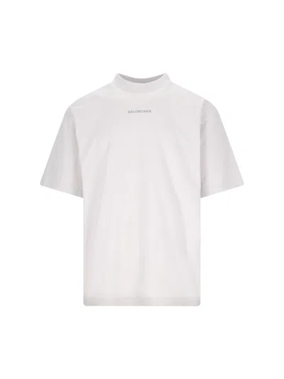Balenciaga Vintage Logo Jersey T-shirt In White