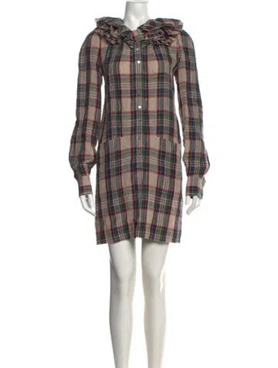 Pre-owned Balenciaga Vintage Mini Dress In Green/neutrals