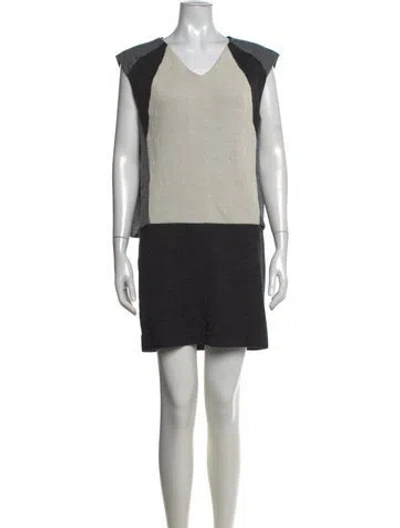 Pre-owned Balenciaga Vintage Mini Dress In Grey/white