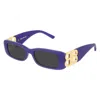 Balenciaga Rectangle-frame Sunglasses In Blue