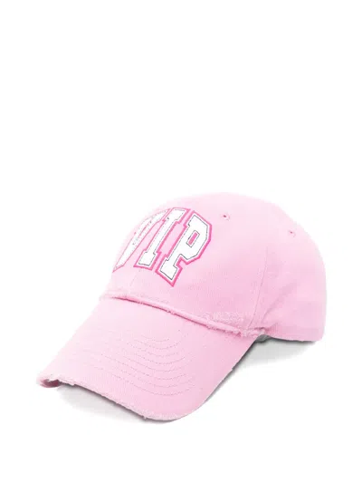 Balenciaga Vip-logo Baseball Cap In Pink