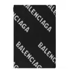 Balenciaga Virgin Wool All-over Logo Scarf In Black