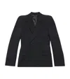 Balenciaga Notched-lapels Wool Blazer In Black