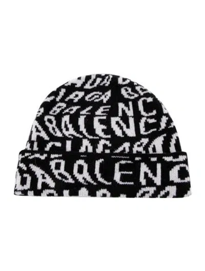 Pre-owned Balenciaga Virgin Wool Knit Beanie In Black