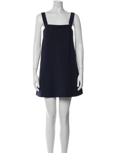 Pre-owned Balenciaga Virgin Wool Mini Dress W/ Tags In Blue