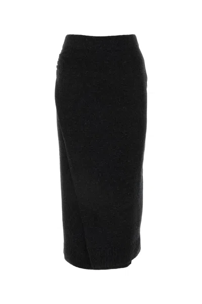 Balenciaga Virgin Wool Skirt In Gray