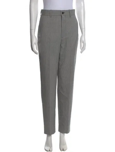 Pre-owned Balenciaga Virgin Wool Straight Leg Pants In Black