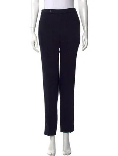 Pre-owned Balenciaga Virgin Wool Straight Leg Pants In Black
