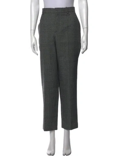 Pre-owned Balenciaga Virgin Wool Straight Leg Pants In Black/grey