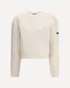 Balenciaga Cropped Sweater With Logo Patch In Wool Blend