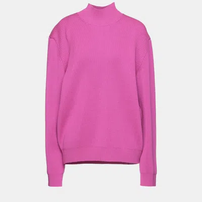 Pre-owned Balenciaga Virgin Wool Turtleneck S In Pink