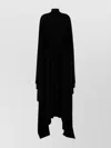 Balenciaga Viscose Dress Draped Design Flowing Silhouette In Black
