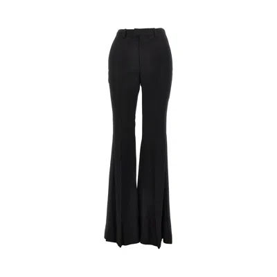 Balenciaga Viscose Flared Pants In Black