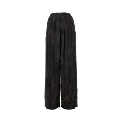 Balenciaga Viscose Pyjama Pants In Black