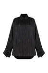 Balenciaga Pinstriped Black Button-down Shirt In Black
