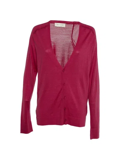 Pre-owned Balenciaga V-neck Button-front Cardigan In Pink