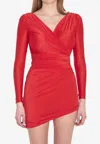 Balenciaga Draped Mini Dress In Red Jersey In Red