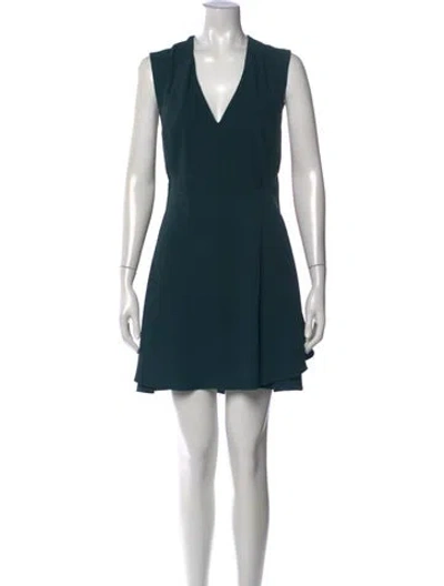 Pre-owned Balenciaga V-neck Mini Dress W/ Tags In Green