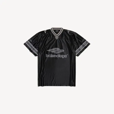 Balenciaga V-neck Oversized T-shirt For Men In Black