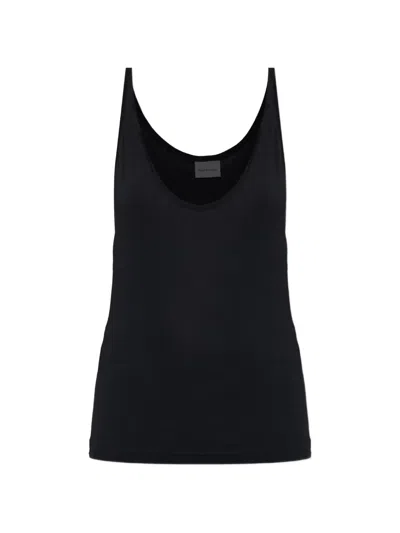 Balenciaga V-neck Tank Top In Black
