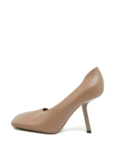 Pre-owned Balenciaga Void D'orsay Leather Pumps In Brown