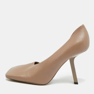 Pre-owned Balenciaga Void Size 38.5 Brown Leather D'orsay Pumps