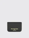 Balenciaga Mini Leather Cash 2.0 Trifold Wallet In Black