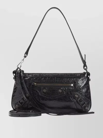 Balenciaga Wallet Cardholder Strap Metal Studs Texture