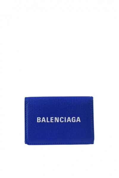 Balenciaga Wallet Cash Mini In Blue