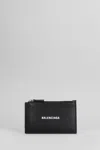 Balenciaga Cash Leather Wallet In Black