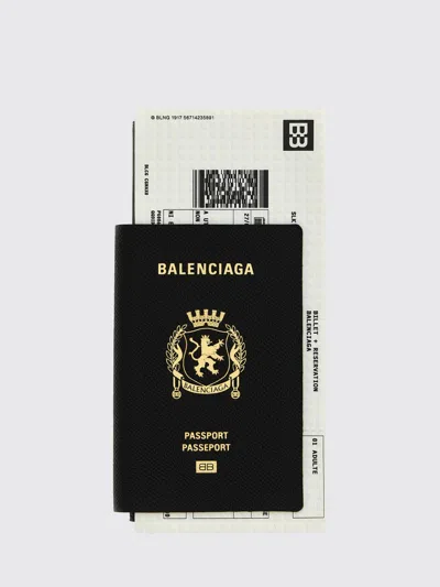 Balenciaga Calfskin Passport Long Wallet In Black