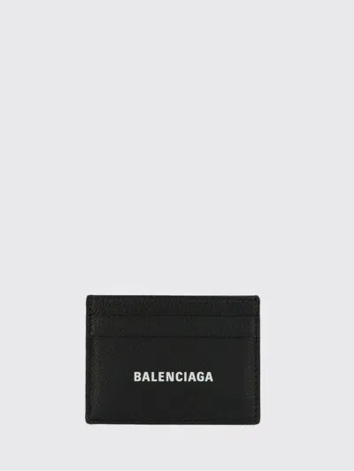 Balenciaga Grainy Leather Card Holder In Black