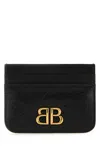 Balenciaga Monaco Card Case With Logo In Black