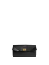 Balenciaga Buckle Front Pocket Rectangular Wallet In Black