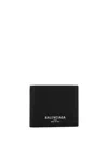 Balenciaga Leather Bi-fold Wallet With Clean Lines In Black