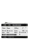 Balenciaga Men Printed Canvas Carta Di Imbarco Passport Card Holder In White
