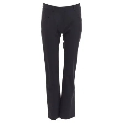 Pre-owned Balenciaga Wang Black Square Pockets Straight Mid Trousers Fr38 M