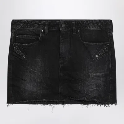 BALENCIAGA BALENCIAGA WASHED BLACK CITY MINI DENIM SKIRT
