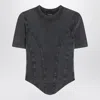 Balenciaga Washed Black Corset-style T-shirt Women In Black