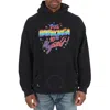 BALENCIAGA BALENCIAGA WASHED BLACK COTTON 90/10 VINTAGE PRINT DISTRESSED HOODIE