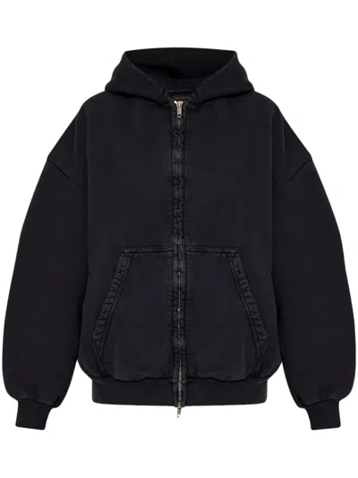 Balenciaga Washed Black Cotton Oversized Sweatshirt