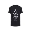 Balenciaga High Neck Black Tee With Contrasting Text In Black