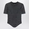 Balenciaga Washed Black Corset-style T-shirt Women In Black
