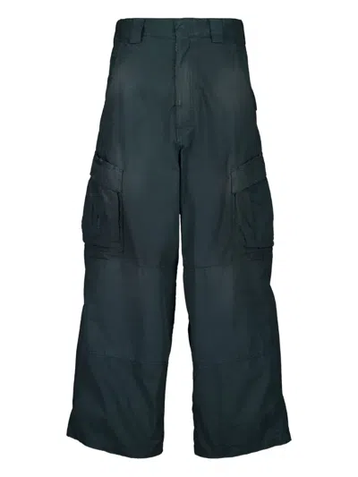 Balenciaga Washed-cotton Cargo Pants In Blue